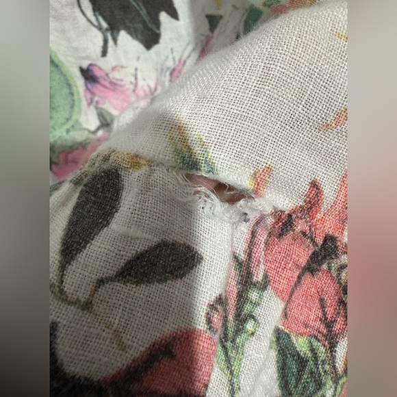 Piazza del Tempio 100% linen floral ruffle hem dress tunic size medium Italian - Picture 5 of 9